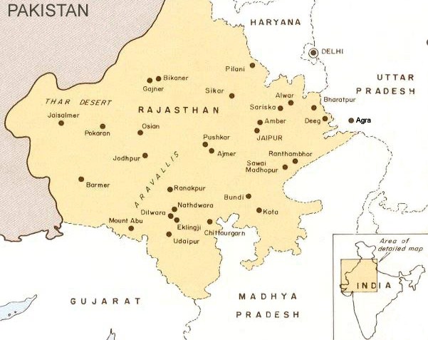 Rajasthan map